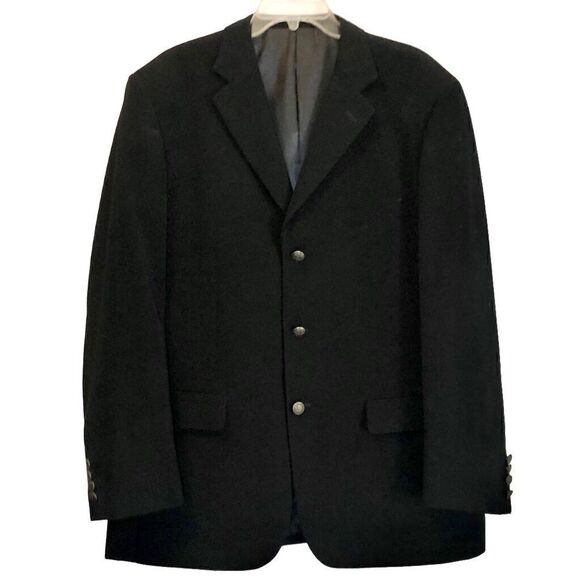 Fazzisport Three Button Suit Jacket in Black Men’s 44R - Picture 1 of 12